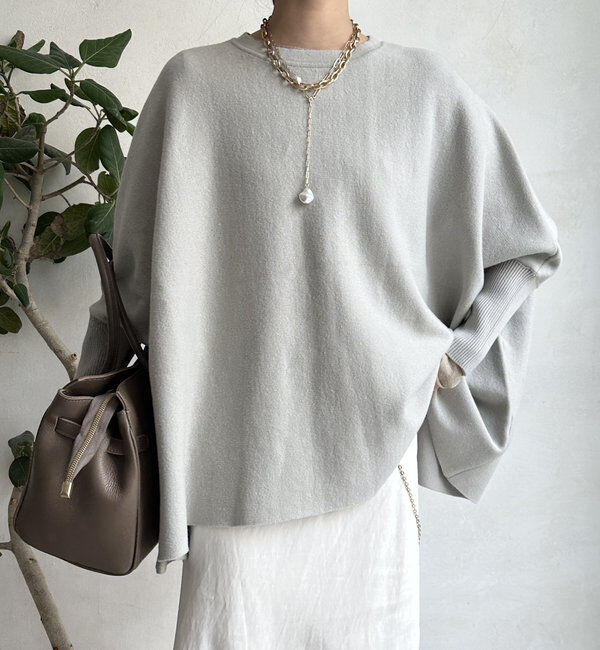  「【新色追加/チクチクしないニット】ポンチョニット」|ニット・セーター|