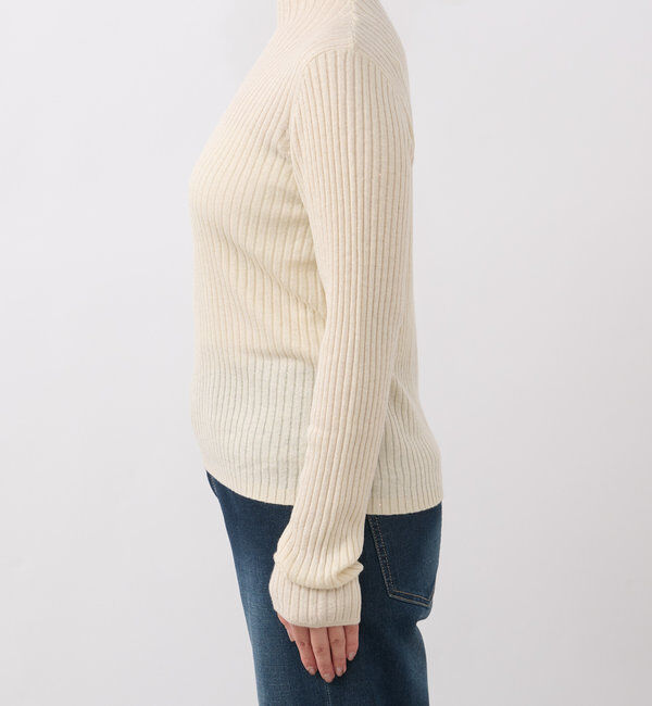  「《大人カジュアルに◎さりげない輝き》プチスパンコールリブニット」|シャツ・ブラウス|