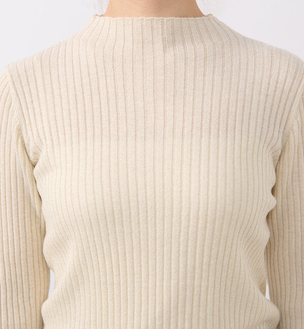  「《大人カジュアルに◎さりげない輝き》プチスパンコールリブニット」|シャツ・ブラウス|