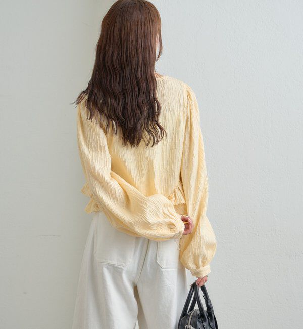  「ジャガード裾フリルブラウス」|シャツ・ブラウス|