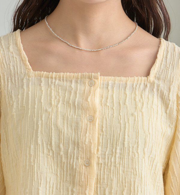  「ジャガード裾フリルブラウス」|シャツ・ブラウス|