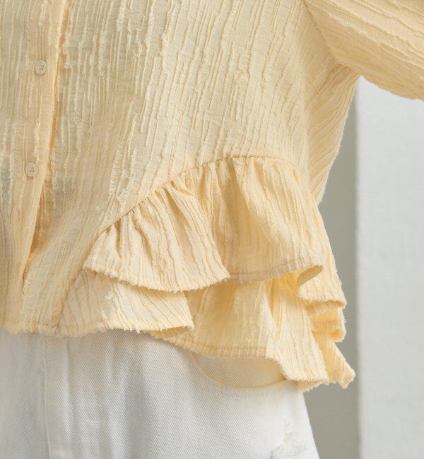  「ジャガード裾フリルブラウス」|シャツ・ブラウス|