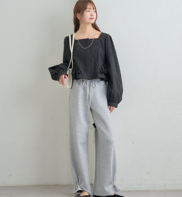  「ジャガード裾フリルブラウス」|シャツ・ブラウス|