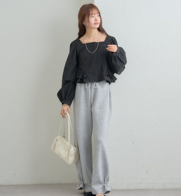  「ジャガード裾フリルブラウス」|シャツ・ブラウス|