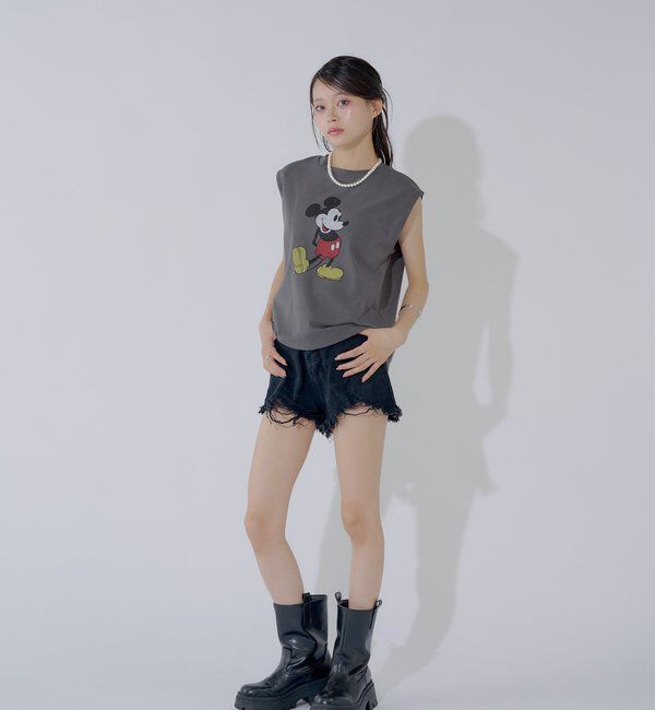  「ミッキーノースリフレンチT」|Tシャツ・カットソー|