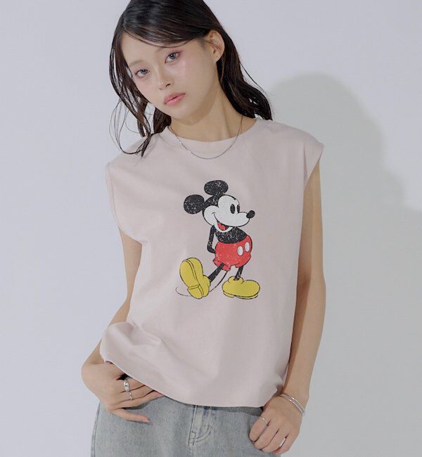  「ミッキーノースリフレンチT」|Tシャツ・カットソー|ピンク