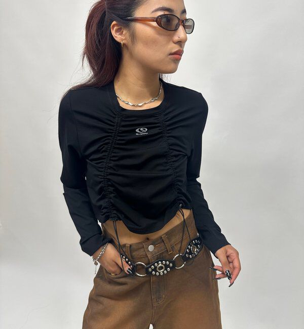  「【SLOPPY/スロッピー】フューチャーロゴドロストトップス」|Tシャツ・カットソー|ブラック