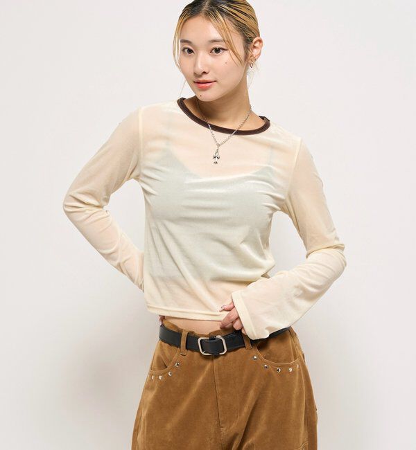  「ベロアリンガートップス」|Tシャツ・カットソー|アイボリー