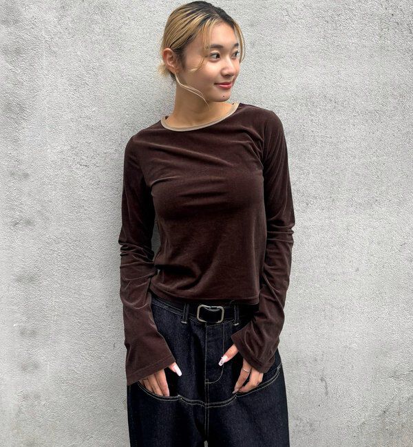 「ベロアリンガートップス」|Tシャツ・カットソー|