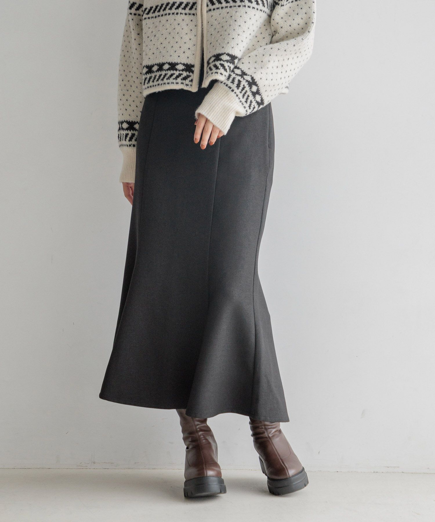 LOWRYS FARM「ウールライクマーメイドＳＫ２」|スカート|BLK