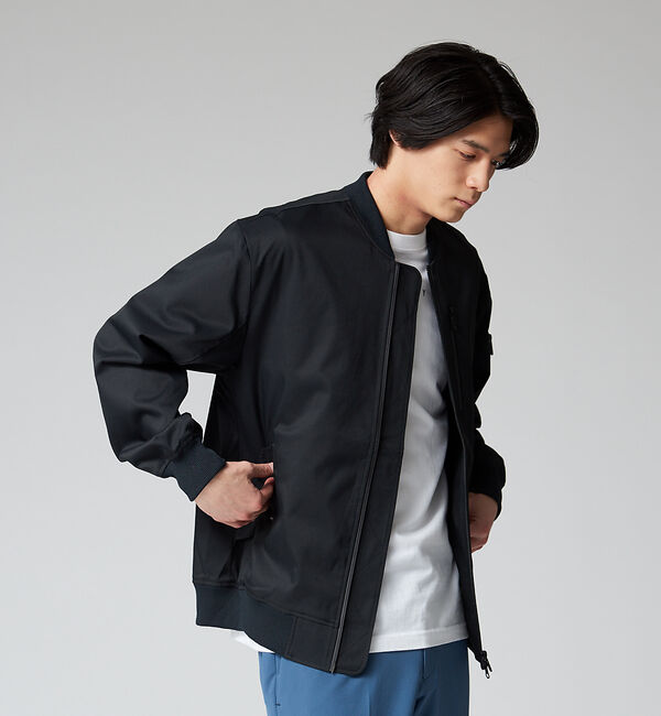 ABAHOUSE「【WWS/ワークウェアスーツ】洗える ライトMA-1 ブルゾン」|ブルゾン・スタジャン|ブラック