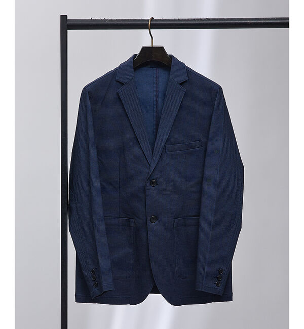 ABAHOUSE「【セットアップ対応 / ハイパーストレッチ】バーズアイ ジャケット」|テーラードジャケット|ネイビー