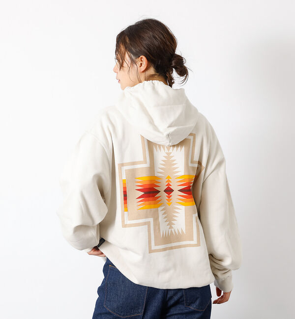 ABAHOUSE「【PENDLETON/ペンドルトン】Back Print food / loos」|パーカー|アイボリー