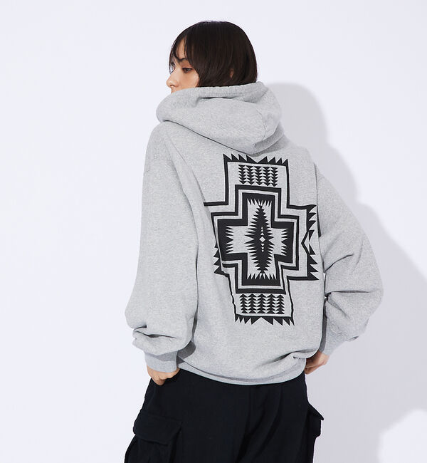 ABAHOUSE「【PENDLETON/ペンドルトン】Back Print food / loos」|パーカー|グレー