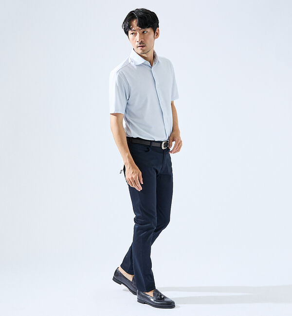 ABAHOUSE「【形状安定性 / 伸縮性】トリコットストライプ 半袖シャツ」|シャツ・ブラウス|