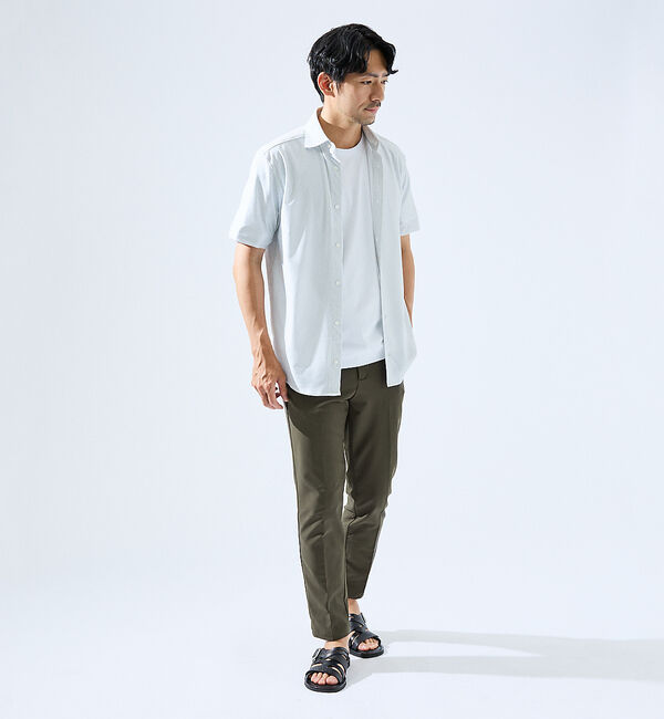 ABAHOUSE「【形状安定性 / 伸縮性】トリコットストライプ 半袖シャツ」|シャツ・ブラウス|