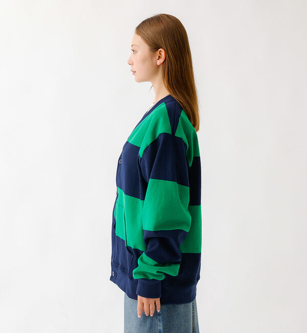 ABAHOUSE「BARBARIAN 12ozHEAVY WEIGHTカーディガン/ボーダー/ユニ」|カーディガン|