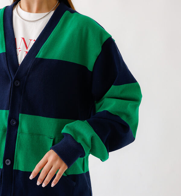 ABAHOUSE「BARBARIAN 12ozHEAVY WEIGHTカーディガン/ボーダー/ユニ」|カーディガン|