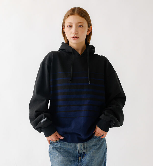 ABAHOUSE「BARBARIAN 12ozHEAVY WEIGHTパーカー/ボーダー/ユニセッ」|パーカー|ブラック系その他1