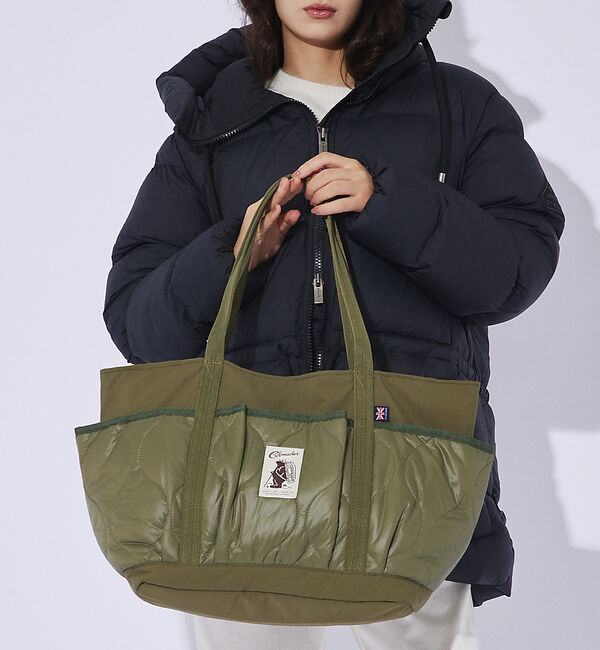 Rouge vif「【COBMASTER】キルティングトートバッグ / 大容量 / DESERT T」|トートバッグ|カーキ