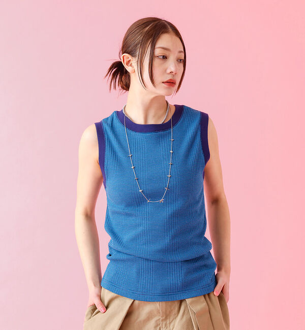 Rouge vif「【JOHNBULL/ジョンブル】クールタッチ ランダムテレコ タンクトップ /」|キャミソール|