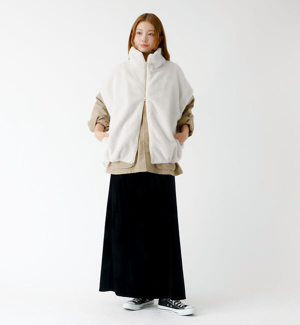 Rouge vif「【MICA&DEAL /マイカアンドディール】ファーベスト/ベスト/ファー/レイ」|ベスト・ジレ|