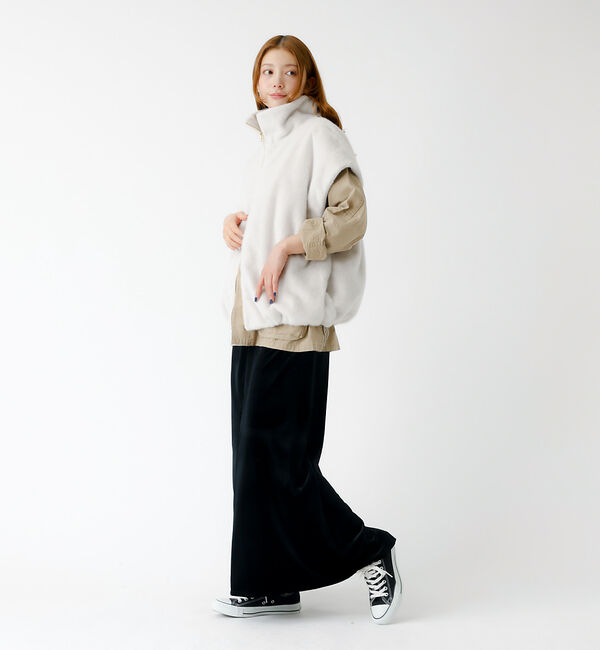 Rouge vif「【MICA&DEAL /マイカアンドディール】ファーベスト/ベスト/ファー/レイ」|ベスト・ジレ|