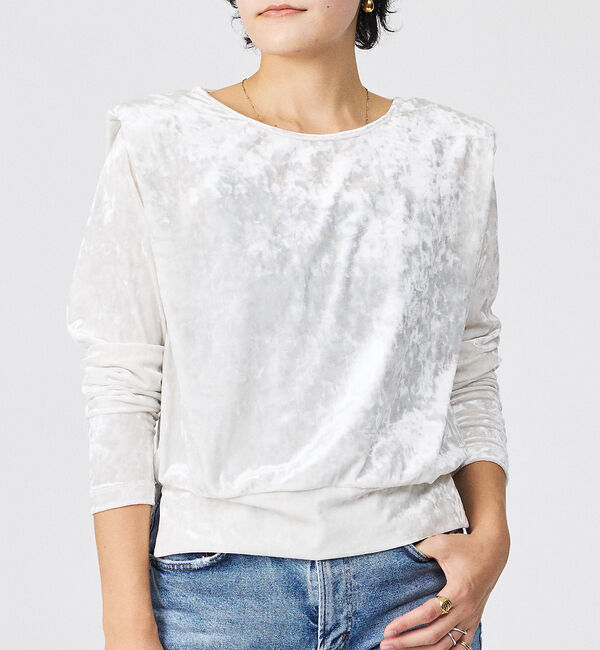 Rouge vif「【Keena/キーナ】ロングスリーブ/トップス/ベロア/お出かけ【WEB限定】」|Tシャツ・カットソー|ホワイト