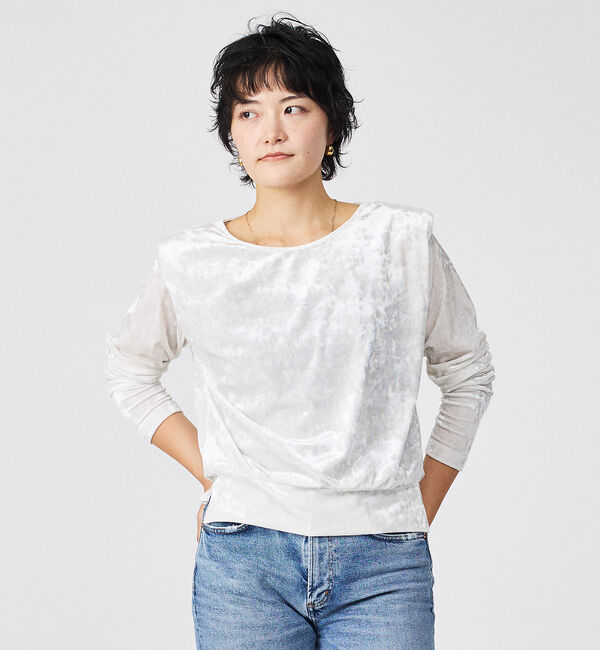 Rouge vif「【Keena/キーナ】ロングスリーブ/トップス/ベロア/お出かけ【WEB限定】」|Tシャツ・カットソー|
