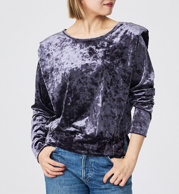 Rouge vif「【Keena/キーナ】ロングスリーブ/トップス/ベロア/お出かけ【WEB限定】」|Tシャツ・カットソー|グレー