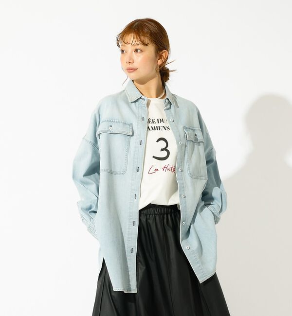 Rouge vif「【Healthy denim / ヘルシーデニム】Almond / デニムシャツ」|シャツ・ブラウス|