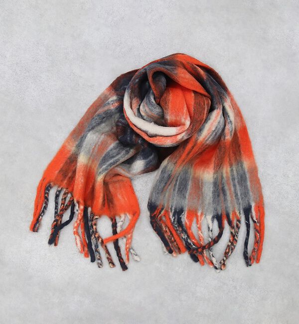 Rouge vif「チェックマフラー/40x180/マフラー大判/ロング/お出かけ」|マフラー|レッド