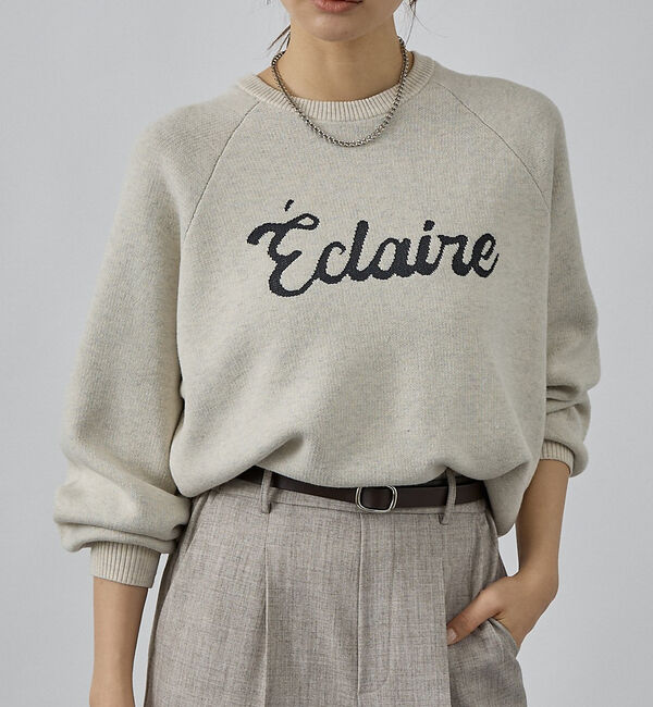 abahouse mavie「【再入荷】ロゴジャガードニット」|ニット・セーター|アイボリー