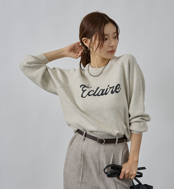 abahouse mavie「【再入荷】ロゴジャガードニット」|ニット・セーター|