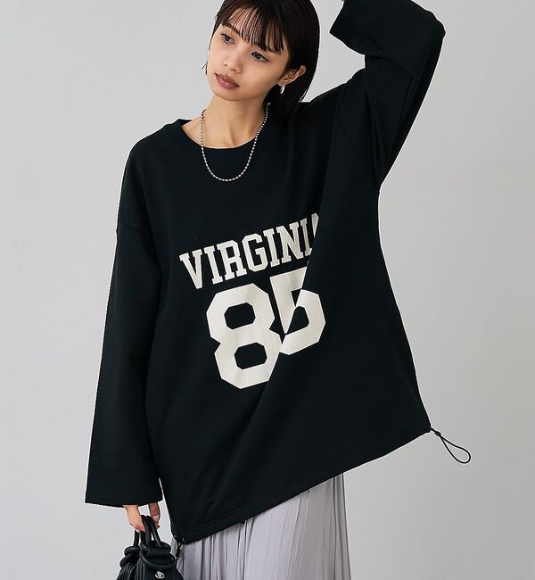 abahouse mavie「裏毛ドロストロゴプルオーバー【予約】」|スウェット・ジャージ|ブラック