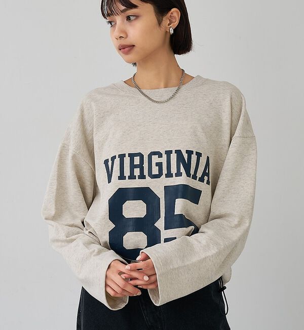 abahouse mavie「裏毛ドロストロゴプルオーバー【予約】」|スウェット・ジャージ|ライトグレー