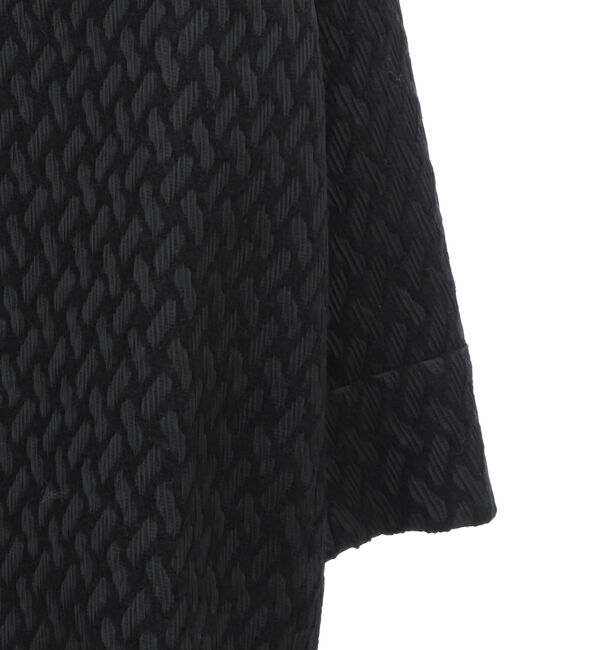 TIARA「モールふくれジャカードハーフコート」|ノーカラージャケット|