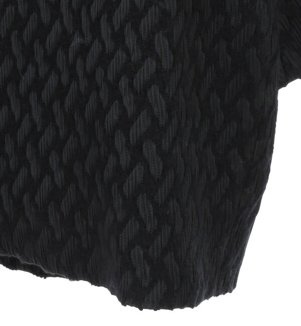 TIARA「モールふくれジャカードハーフコート」|ノーカラージャケット|