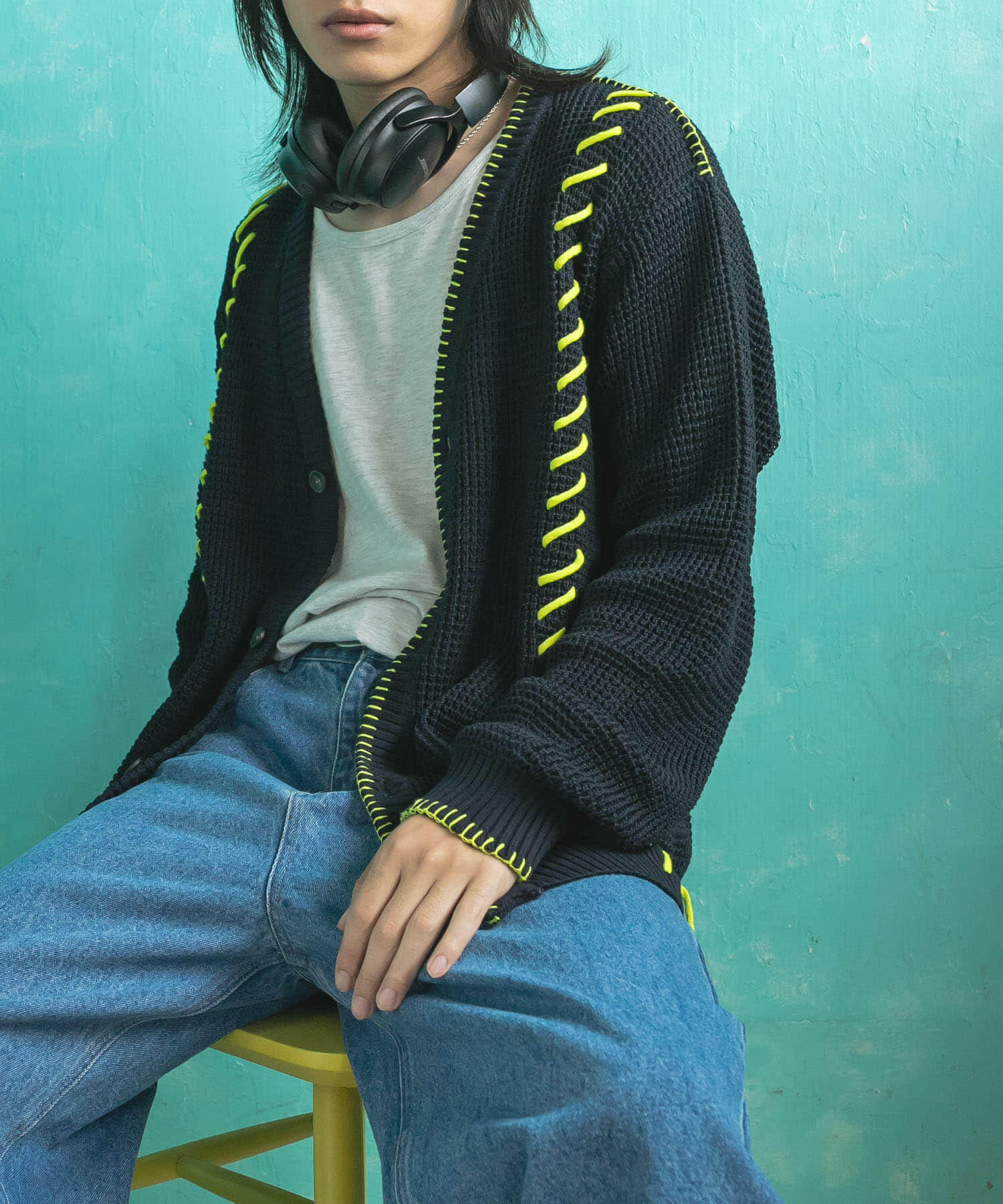 SENSE OF PLACE by URBAN RESEARCH「『ユニセックス』ブランケットステッチカーディガン」|カーディガン|