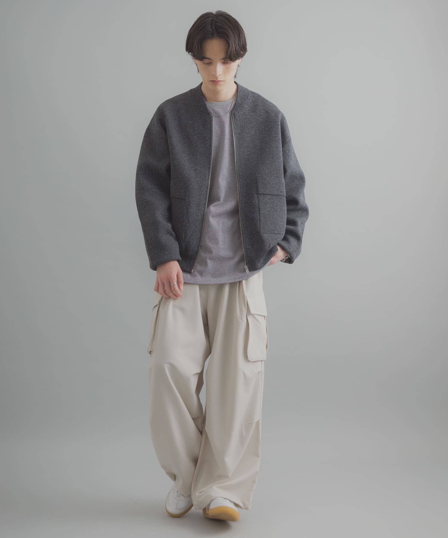 SENSE OF PLACE by URBAN RESEARCH「『洗濯可』ダブルポケットニットブルゾン」|ブルゾン・スタジャン|