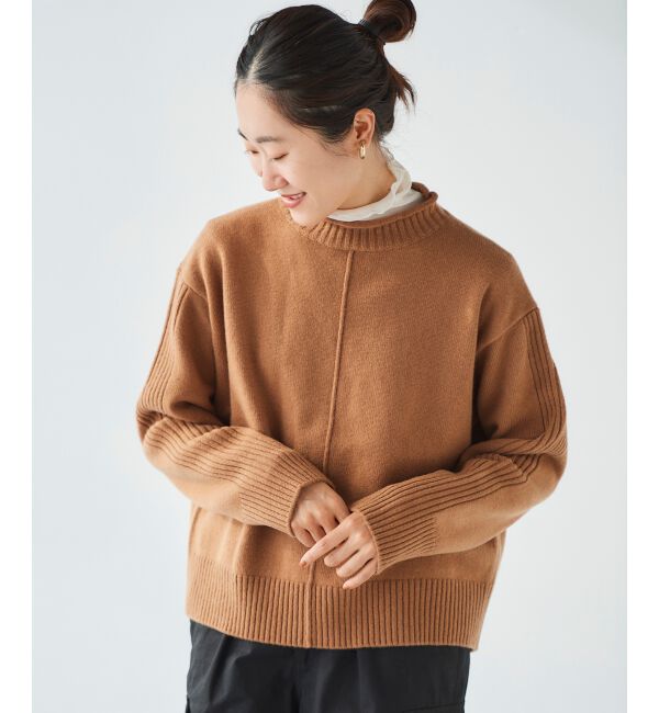 le.coeur blanc「ウォッシャブルウールボトルネックニット」|ニット・セーター|キャメル