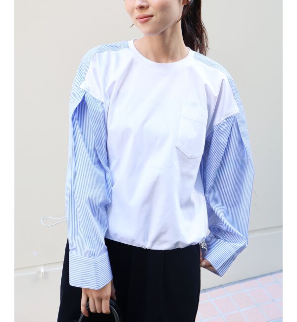  「vaneumストライプドッキングカットソー」|Tシャツ・カットソー|