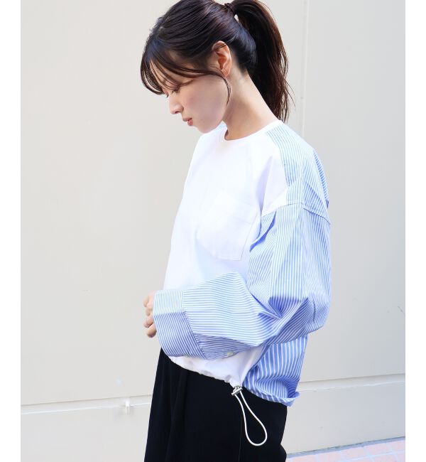  「vaneumストライプドッキングカットソー」|Tシャツ・カットソー|