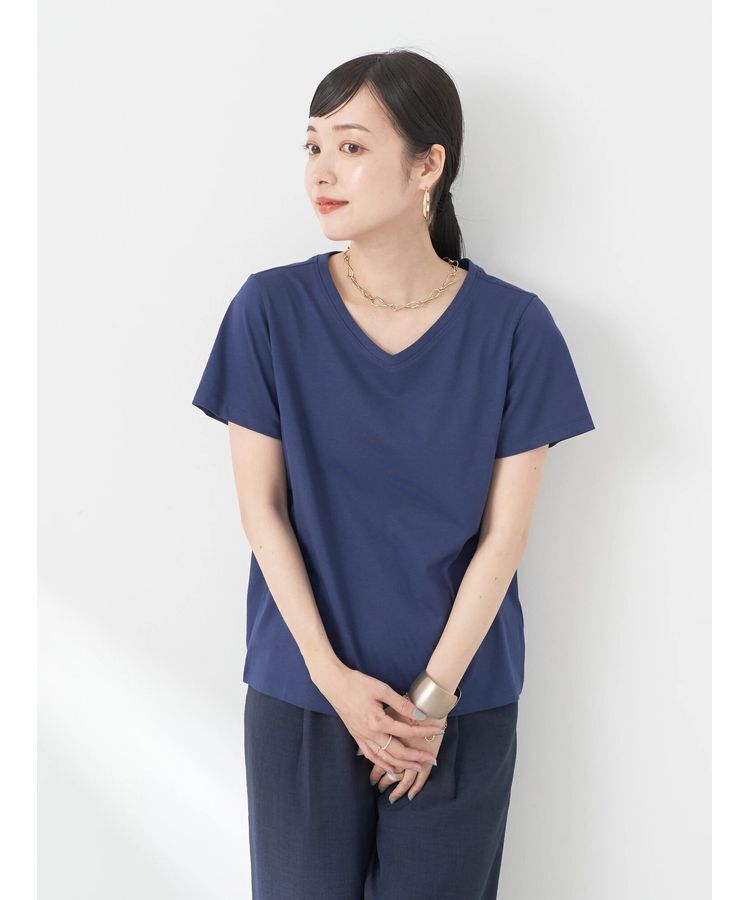 earth music&ecology「VネックTシャツ(汗じみ防止)」|Tシャツ・カットソー|