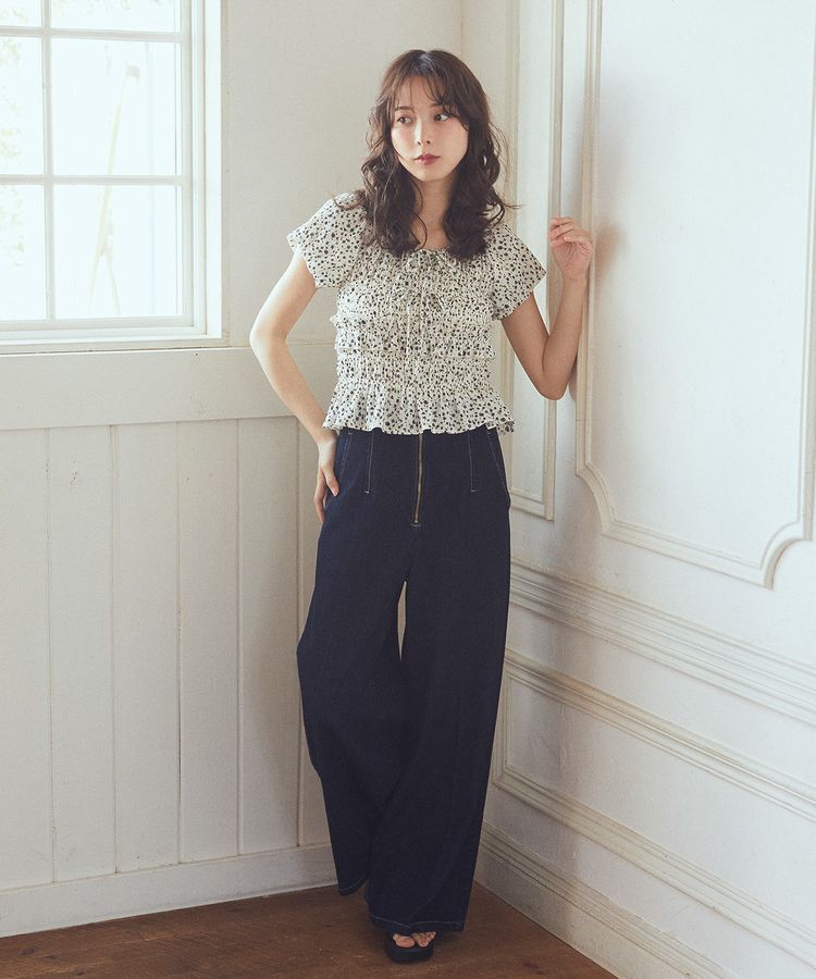 earth music&ecology「フレンチバルーンフリルブラウス」|シャツ・ブラウス|