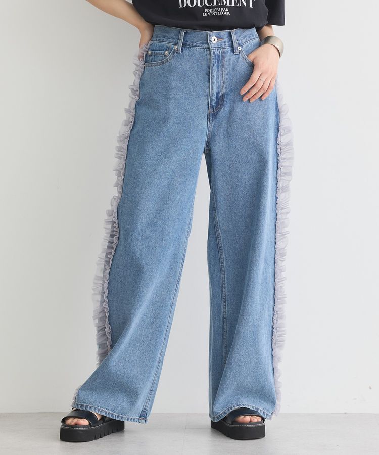 earth music&ecology「サイドチュールデニムパンツ」|デニム|