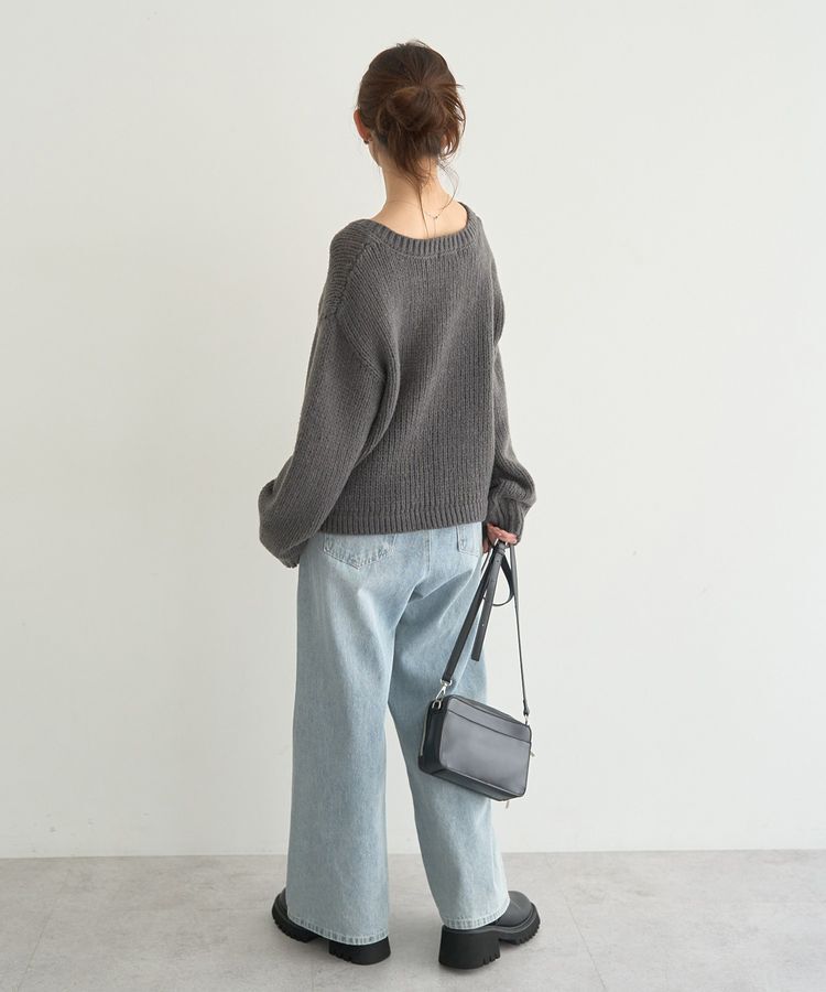 earth music&ecology「フロントシャーリングニットプルオーバー」|ニット・セーター|