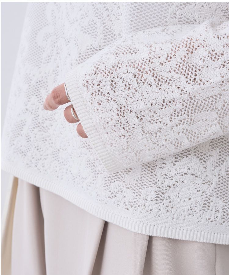 YECCA VECCA「レース柄ニット」|ニット・セーター|