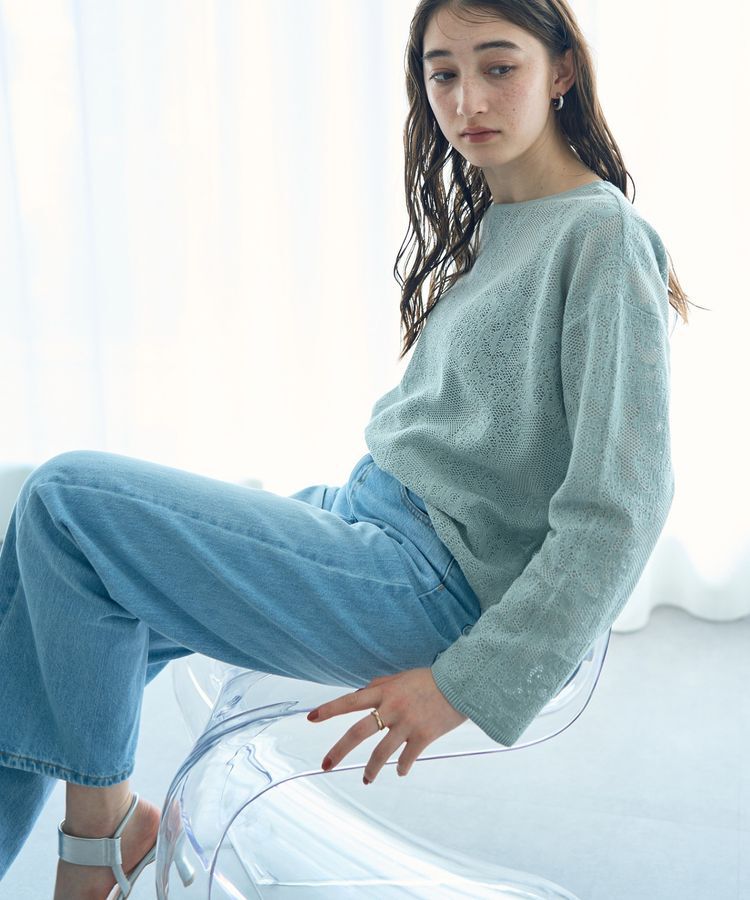 YECCA VECCA「レース柄ニット」|ニット・セーター|