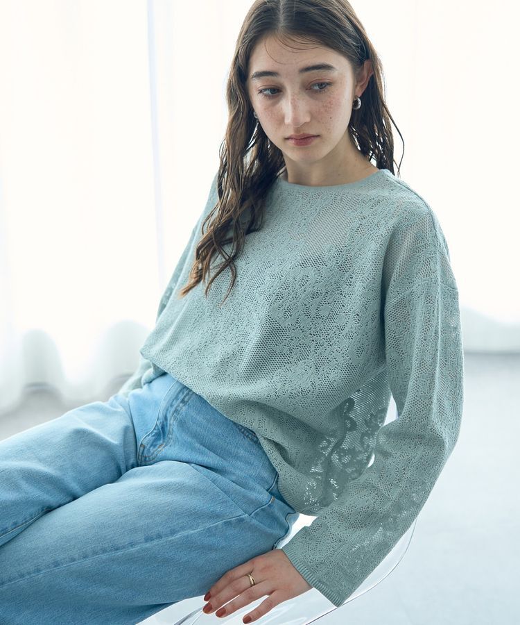 YECCA VECCA「レース柄ニット」|ニット・セーター|